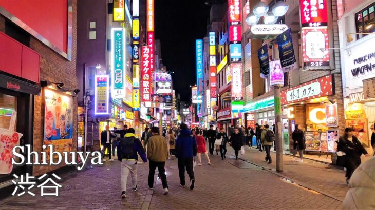 Night Shibuya, Tokyo 夜の渋谷を散歩｜東京の一大繁華街の夜の様子  [Tokyo, Japan/Jan.2020]